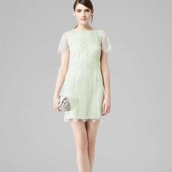 Reiss Green Lark Lace Dress - Picture 1 of 9